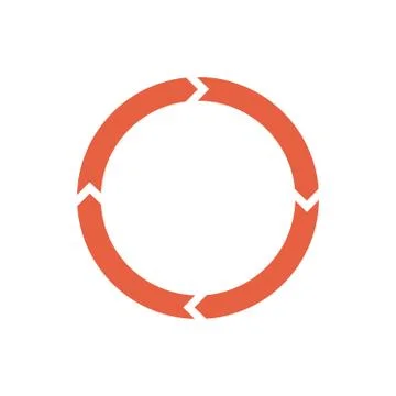 Circle arrows for infographic. Simple flat 360 diagram icon. Stock Illustration