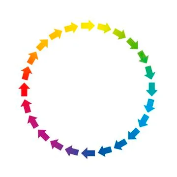 Circle Arrows Rainbow Colored Circuit Stock Illustration