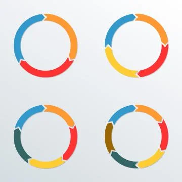Circle arrows set. Circle Infographic template for process diagrams, chart, grap Stock Illustration