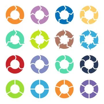 Circle arrows set Stock Illustration