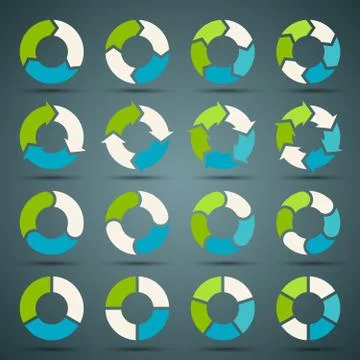 Circle arrows set for your info graphic Stock Illustration