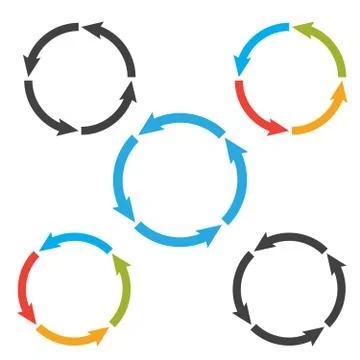 Circle arrows steps. Processes vector set for business infographic Stock Illustration
