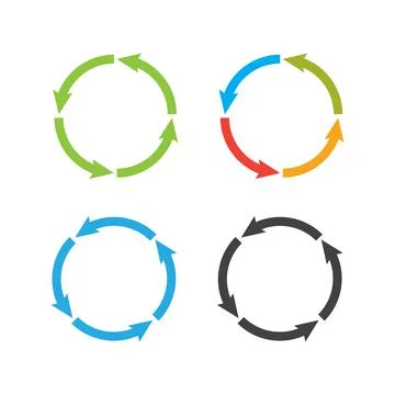 Circle arrows steps. Processes vector set for business infographic Stock Illustration