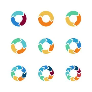 Circle arrows vector elements for process infographics with steps Stock Illustration