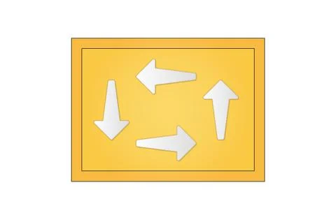 Circle of the arrows in the yellow rectangle Illustrazione stock