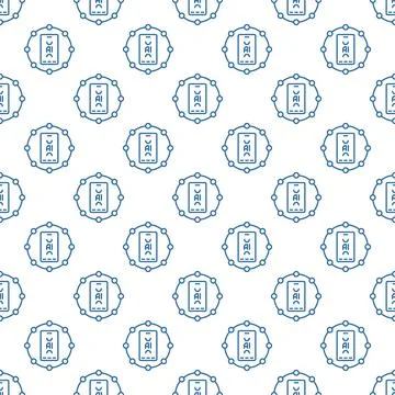 Circle with Artificial Intelligence Smartphone vector AI seamless pattern i.. Stock Illustration