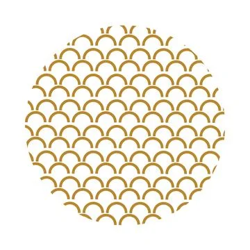 Circle With Asian Pattern Of Brass Scale Ornate 스톡 일러스트