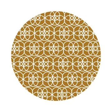 Circle Asian Pattern Interlacing Rings Bronze Back イラスト素材