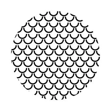 Circle Asian Pattern Of Scales Fish Sea Dragon Illustrazione stock