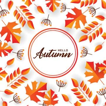 Circle autumn border and frame design for interior and element design Stock Illustration