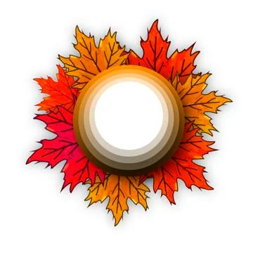Circle on autumn leaves Illustrazione stock