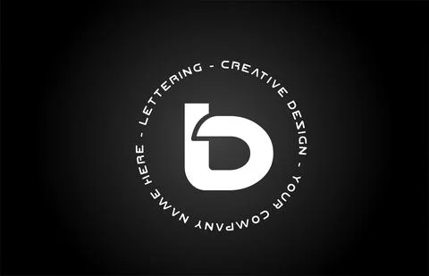 Circle B black and white alphabet letter logo icon design. Creative template  Stock Illustration