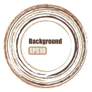 Circle background, brushes, bronze paint, EPS vector illustration Stock Illustration