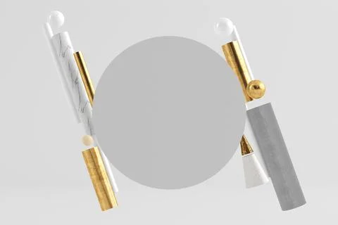 Circle background with geometric shapes Stock Illustration