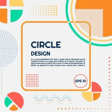 Circle background modern shape and line style halftone clean design with spac Stock Illustration