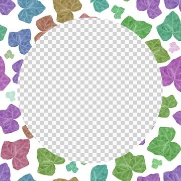 Circle background with  multicolored vine leaf motif borders Stock Illustration