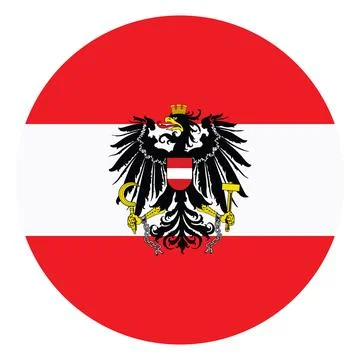 Circle badge Austria flag vector illustration isolated. イラスト素材