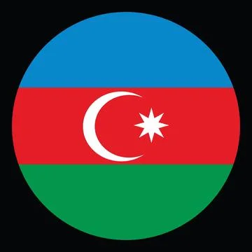 Circle badge Azerbaijan flag button vector illustration isolated Stock-Illustration