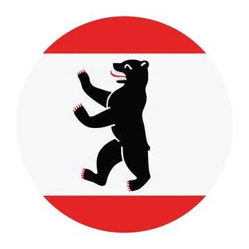 Circle badge Berlin flag vector illustration isolated on white background Illustrazione stock