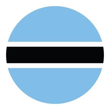Circle badge Botswana flag button vector illustration isolated. Stockillustratie