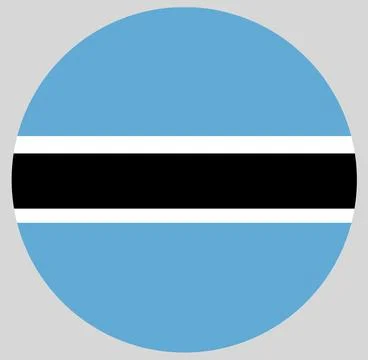 Circle badge Botswana flag button isolated. Rounded Botswana emblem. Stock Illustration