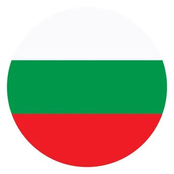 Circle badge Bulgaria flag button vector illustration isolated. Stock Illustration