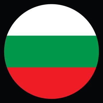 Circle badge Bulgaria flag button vector illustration isolated. Illustrazione stock