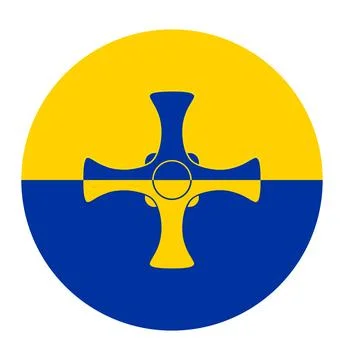 Circle badge County Durham flag button vector Stockillustratie