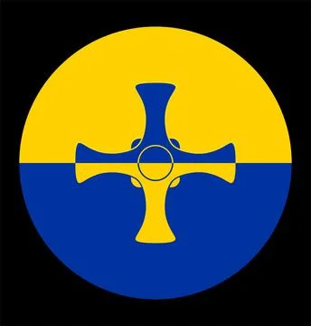 Circle badge County Durham flag button vector Stock Illustration