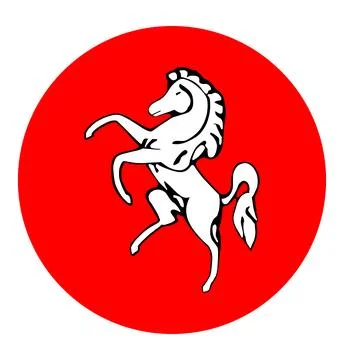 Circle badge county Kent flag vector illustration Illustration