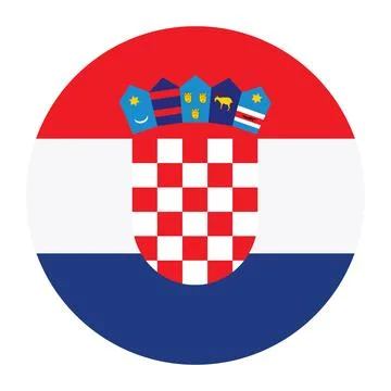 Circle badge Croatia flag button vector illustration isolated Stockillustratie
