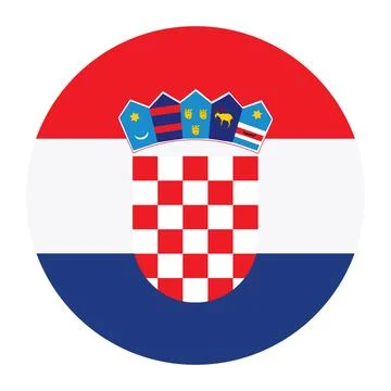 Circle badge Croatia flag button and coat of arms Illustrazione stock