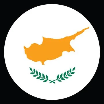 Circle badge Cyprus flag button vector illustration isolated. 库存插图