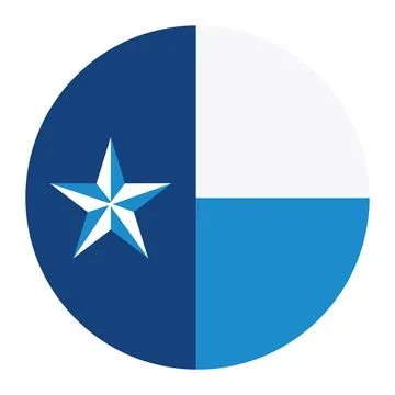 Circle badge Dallas flag button. Stock Illustration