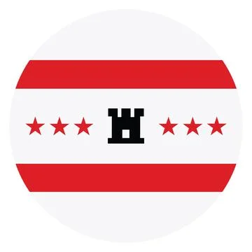Circle badge Drenthe flag button vector illustration isolated. 库存插图