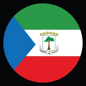 Circle badge Equatorial Guinea flag button vector illustration イラスト素材