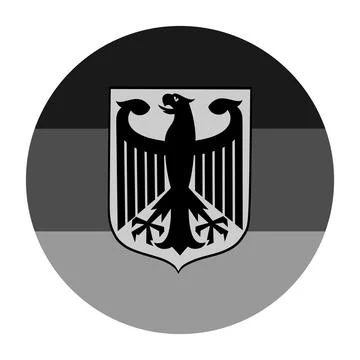 Circle badge Germany flag button vector illustration isolated Illustrazione stock