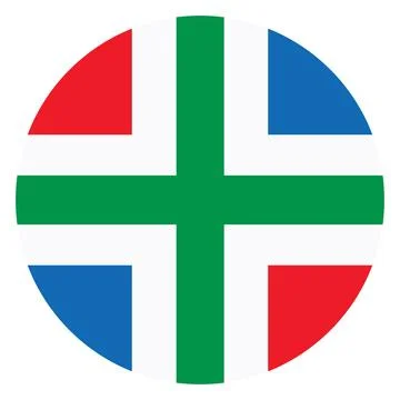 Circle badge Groningen flag button vector illustration Stockillustratie