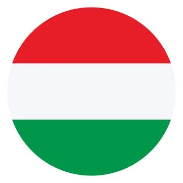 Circle badge Hungary flag button vector illustration isolated. Stock Illustration