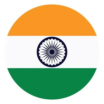 Circle badge India flag button vector illustration isolated. Stockillustratie