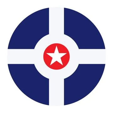 Circle badge Indianapolis flag button vector illustration isolated イラスト素材