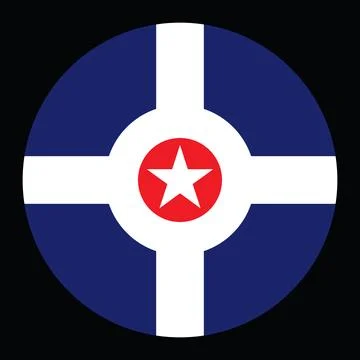 Circle badge Indianapolis flag button vector illustration isolated Stockillustratie