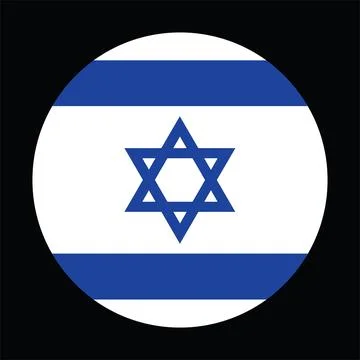 Circle badge Israel flag vector illustration isolated Stock Illustration