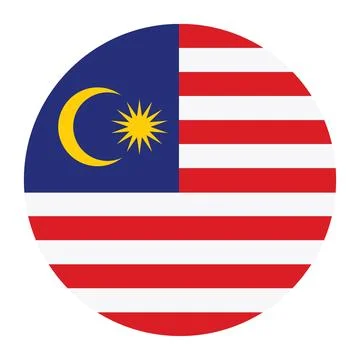 Circle badge Malaysia flag button vector illustration isolated. 库存插图
