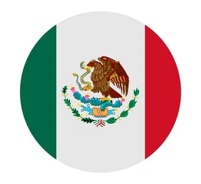 Circle badge Mexico flag vector illustration isolated. Stock Illustration
