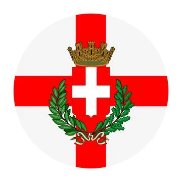 Circle badge Milan flag button vector illustration isolated Stockillustratie