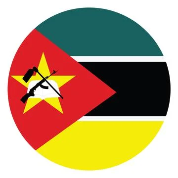 Circle badge Mozambique flag button vector illustration isolated イラスト素材