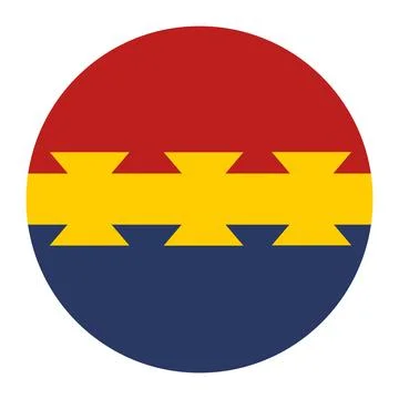 Circle badge Nanticoke flag vector illustration isolated on white background Illustrazione stock