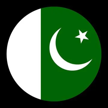 Circle badge Pakistan flag vector illustration isolated. Illustrazione stock