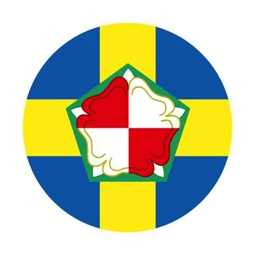 Circle badge Pembrokeshire flag button vector Stock-Illustration